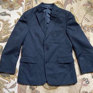 Andrew Fezza black pinstripe blazer.